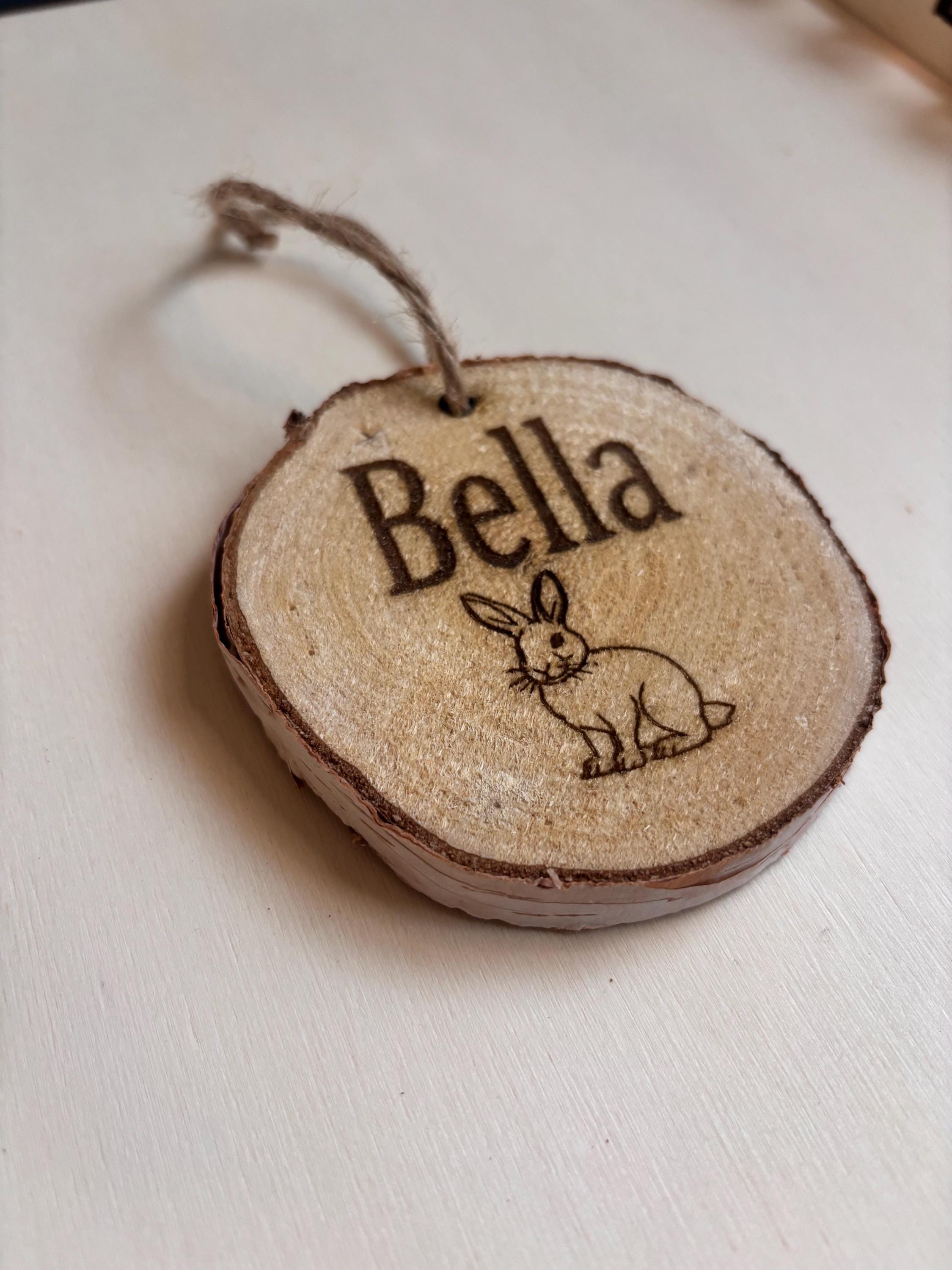 Wood Log Slice Name Sign for Rabbit Cage Name Sign - Etsy
