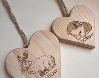 Gepersonaliseerde koosnaampje bordje konijn hart houten bord cadeau