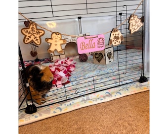 Christmas Personalized Guinea Pig sign & Cage Decoration - Formaldehyde Free Plywood | Custom