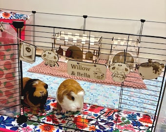 Halloween Personalised Guinea Pig Name sign Chew Toy & Decoration - Formaldehyde Free Plywood | Custom