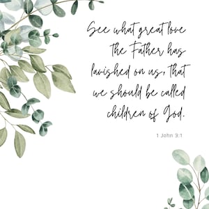 1 John 3:1 Printable Bible Verse Wall Art Poster