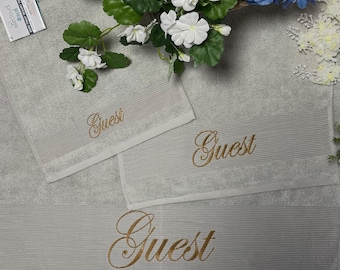 Embroidered Bath Towel Set: Personalized 100% Cotton Bathroom Decor