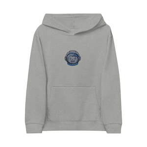 Blue Astronaut Patch Kids Hoodie | Embroidered Space Helmet Design