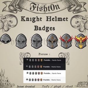 Knight helmets twitch badges for subs