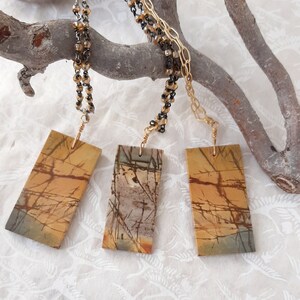 Picture Jasper necklaces on Gold or beaded chains