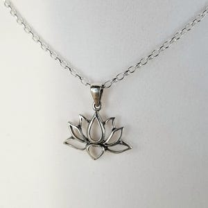 Sterling silver Lotus necklace