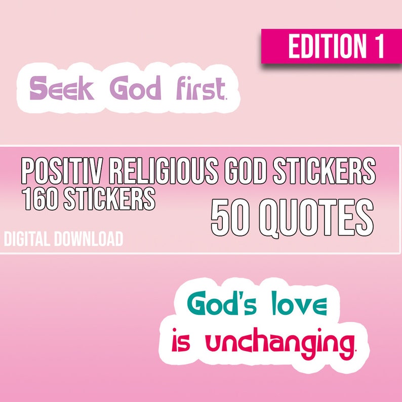 160 RELIGIOUS STICKERS God Quotes Digital Stickers Goodnotes Etsy