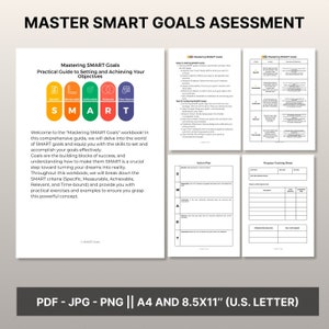 Smart Goals Setting Tool Template , Goal Planner, Smart Goals, Personal Development Goals Journal, Printable Worksheet PDF