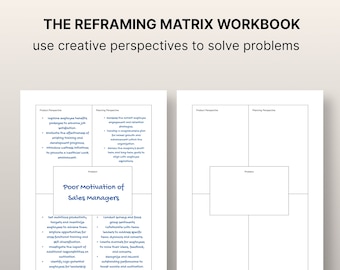 The Reframing Matrix Problem Solving Workbook for Effective Change Management Worksheet Ready to Print PDF | Comes in 5 sizes