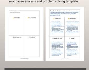 SWOT Analysis Workbook for Making Decisions and Effective Change Management Worksheet Ready to Print PDF | Comes in 5 sizes