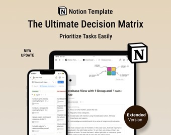 Szablon Notion Matrix Eisenhowera | Planer Notion Matrix Eisenhowera | Planer Notion Produktywności | Planer Priorytetów Zadań | Zarządzanie Zadaniami Notion