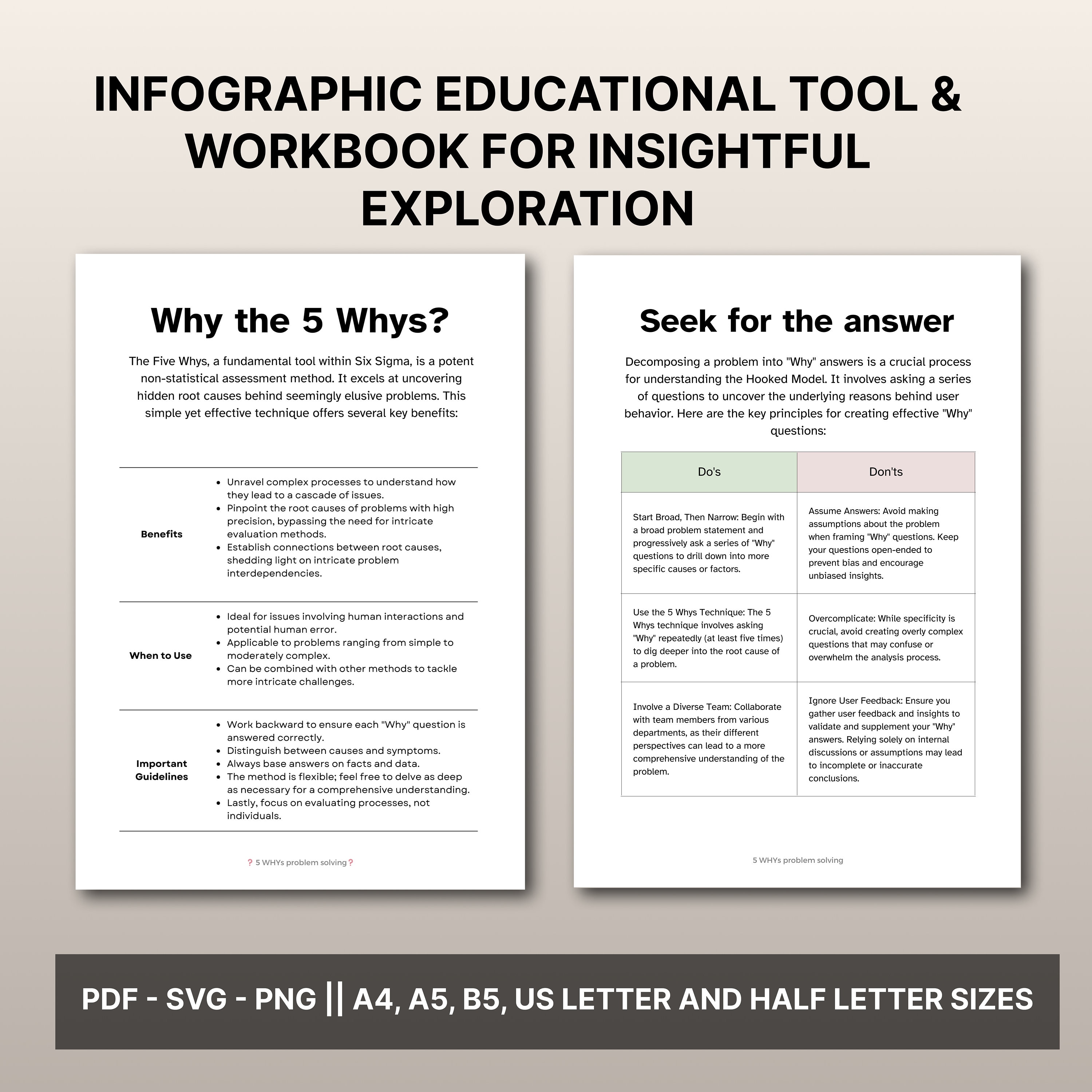 Problem-solving workbook for decision-making.