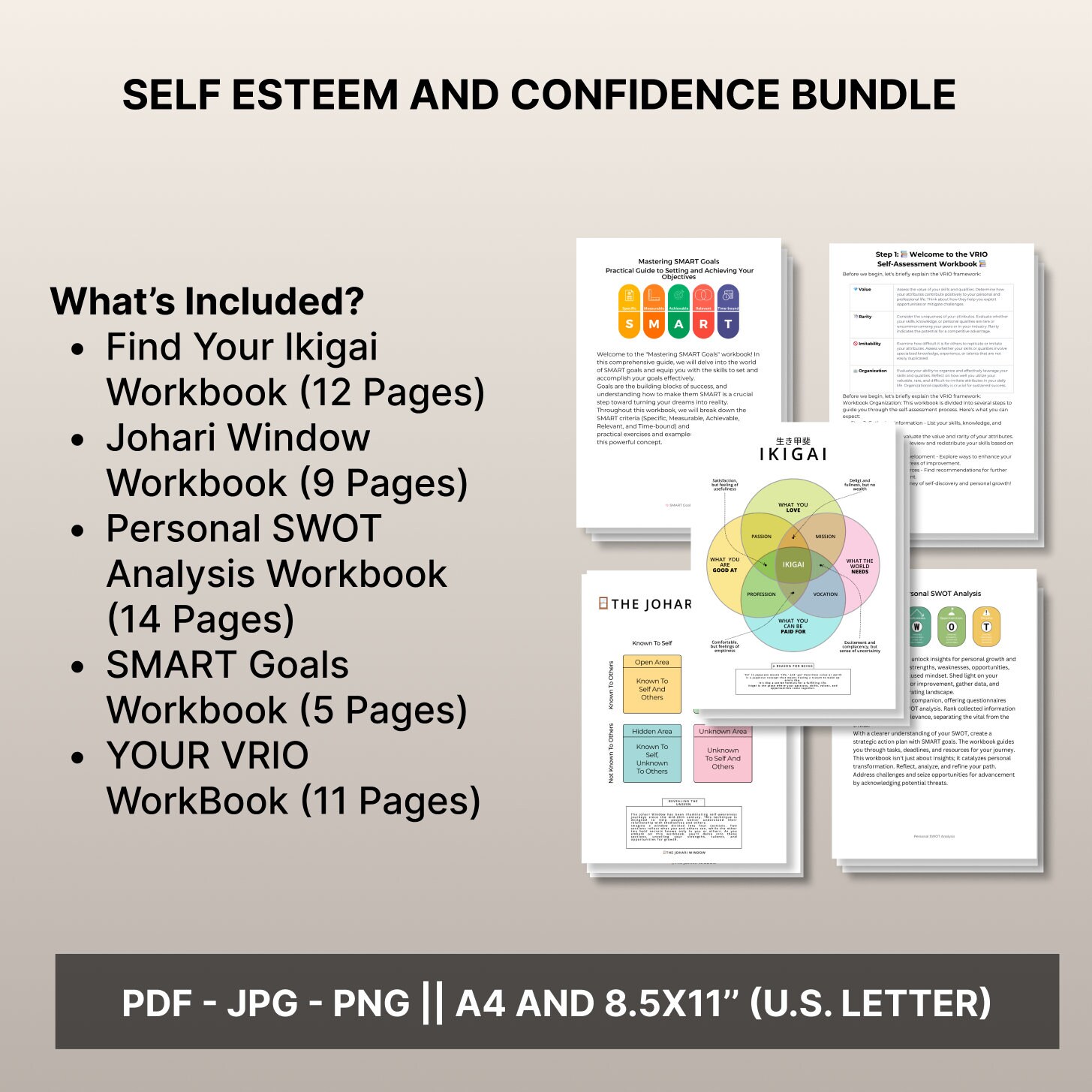 Self Coaching Worksheet.pdf Coaching Self Improvement Workbook Bundle With Ikigai and SWOT Analysis ...