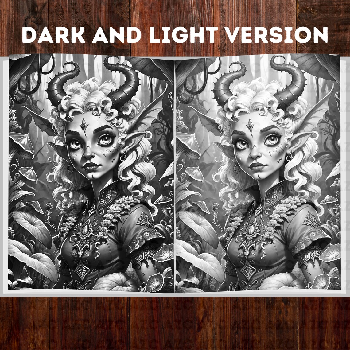 50 Dark Tiefling in the Woods Coloring Pages Dungeons & Dragons ...