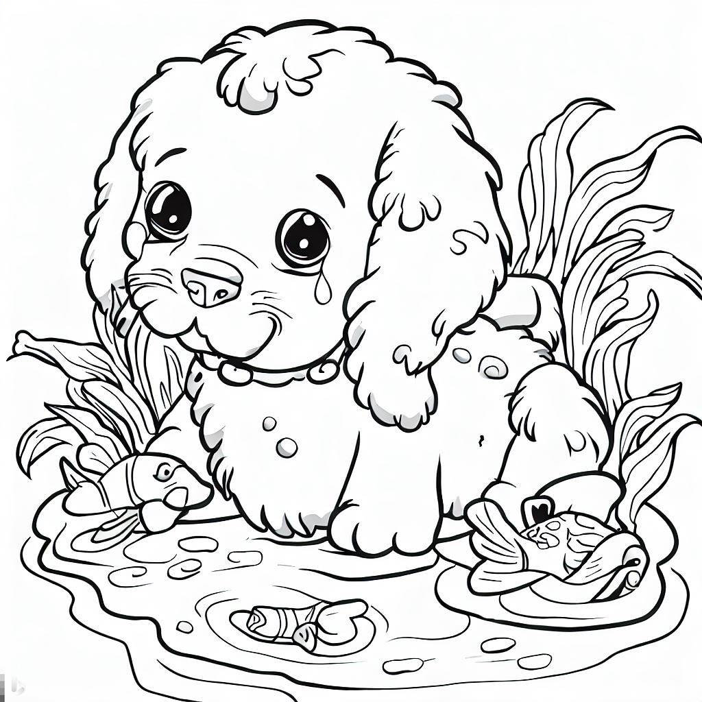 Paws and Play: BW Outline Art for Kids Coloring Book - Dog Sticker for  Sale by FuturamaCrafts