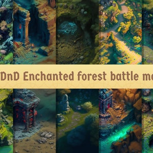 Enchanted Forest Maps, D&D Battle Map, D&D, Battlemap, Dungeons and Dragons, 5e, Roll20, Fantasy Grounds, Digital Map