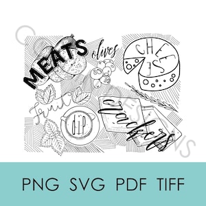 Charcuterie board by picture svg digital download