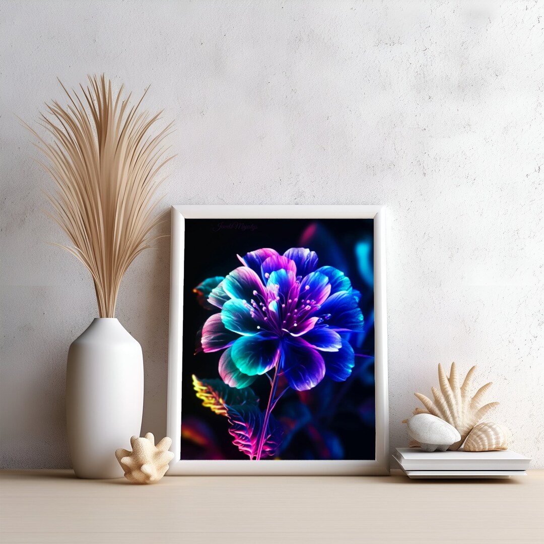 Mystical Flower Art Fantasy Flower Print Art DIY Wall Decor Colorful ...