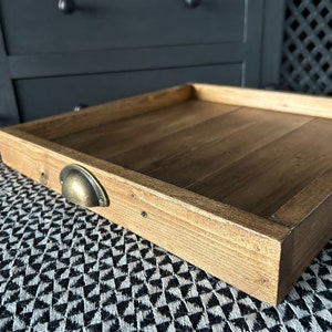 Shallow Rustic Wooden Tray