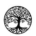 Tree With Roots Circle Vector, Tree of Life Vector, Digital Design ...