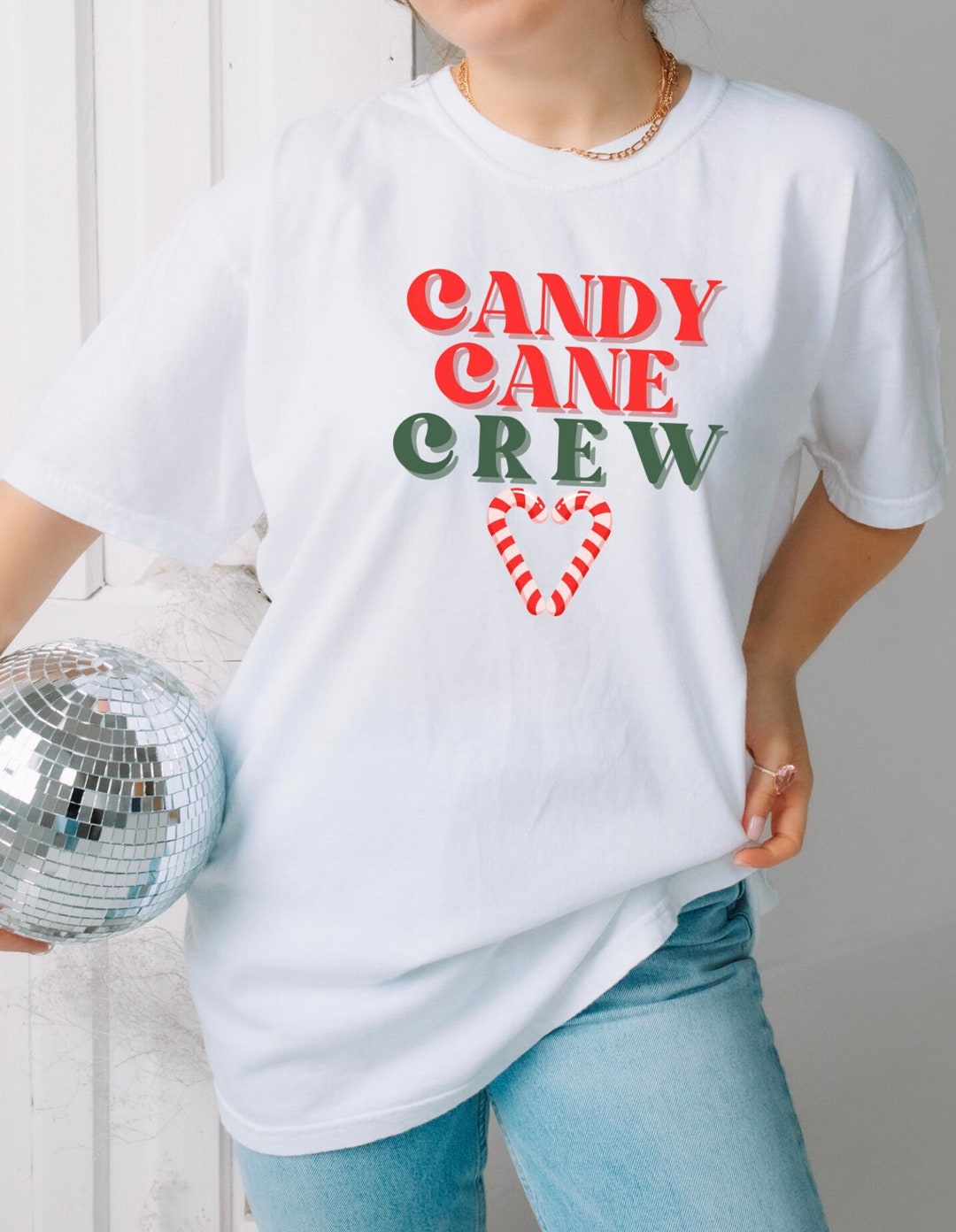 Candy Cane Crew Christmas Shirt, Comfort Colors Retro Candy Cane Shirt ...
