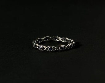 925 Silber Evil Eye Ring | Unendlichkeitsring | Blauer Stein 925 Sterling Silber Ring | Minimalistisches Armband für Frauen | Alltagsschmuck