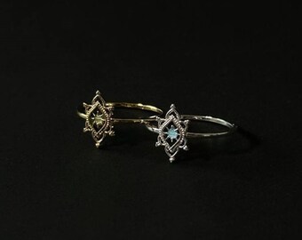 Anello stella esagonale / Anello fiore di loto / Anello Boho opale / Anello mignolo in acciaio inossidabile / Bracciale minimalista per donne / Gioielli di tutti i giorni