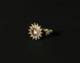 Anello Fidget / Anello Girasole Rotante / Anello Spinner Regolabile / Anello Ansia / Anello Minimalista per Donne / Gioielli di Tutti i Giorni