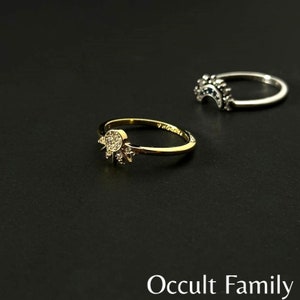 925 Silver Sun And Moon Ring Set Astrology Ring Set Celestial Sun And Moon Ring Set Minimalist Ring For Women Everyday Jewellery image 2