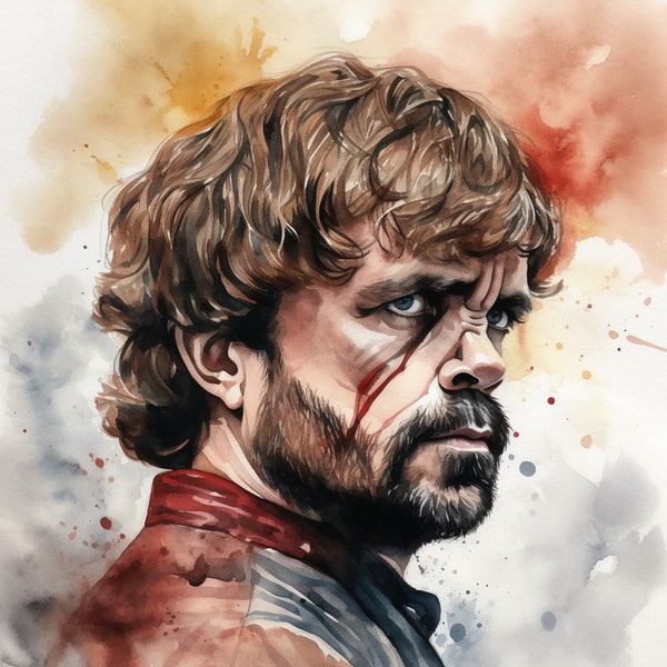 Watercolour Tyrion Lannister Wall Art || Digital Print, Painting, Game of Thrones Art