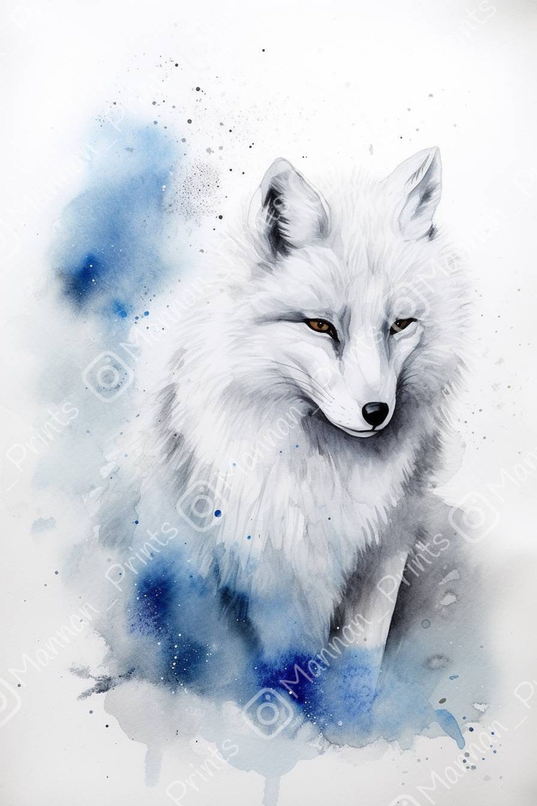 Arctic Fox - Watercolor Paint Poster for Sale by ABArtByAlexST