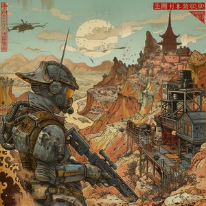 Traditional Japanese Style Fallout Wall Art || Digital Print, Painting, Video Game Art