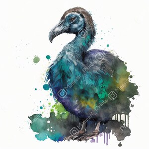 Aquarell Dodo Wandkunst || Digitaldruck, Malerei, Wildlife, Natur, Tier, Eco Ocean Art