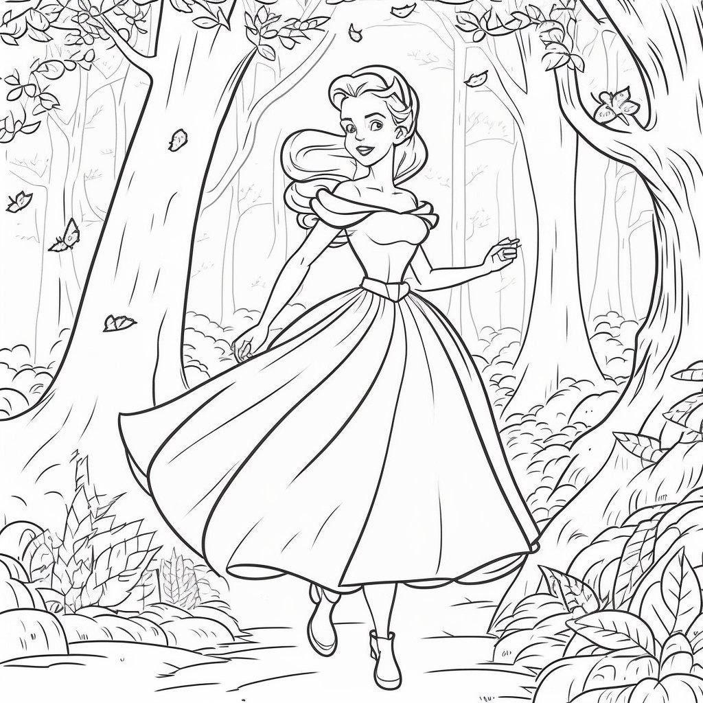 Princess Printable Digital Coloring Book Minimalist Abstract Art Princess Printable Digital Coloring Book Minimalist Abstract Art