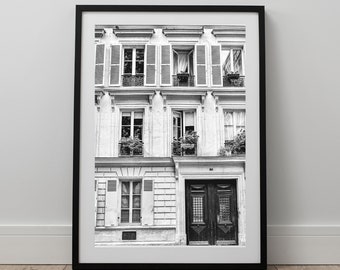 Black and White Paris Architecture Print: Parisian Decor (Digital Download)