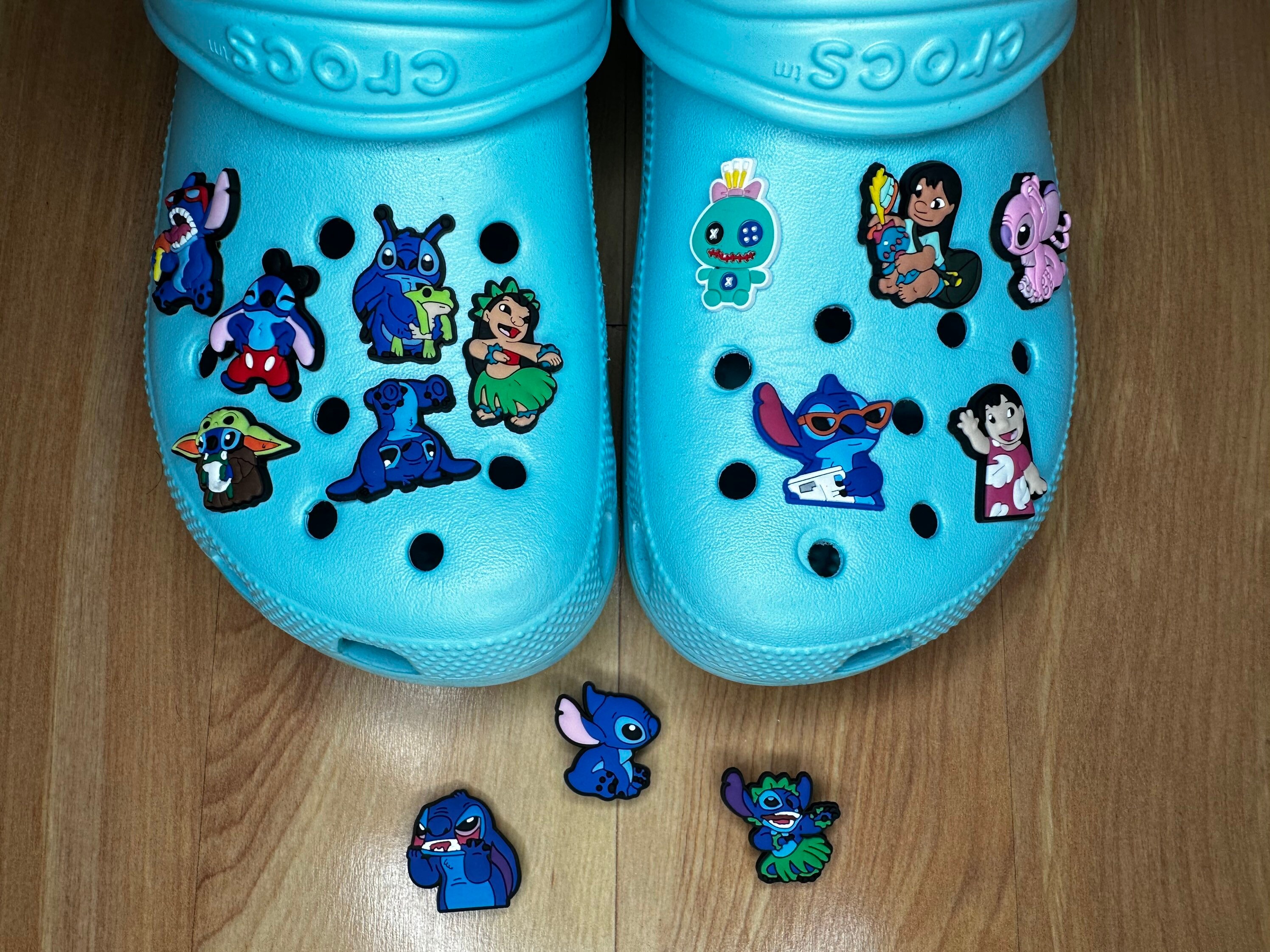 Stitch croc charms available now! #fyp #liloandstitch #liloystich