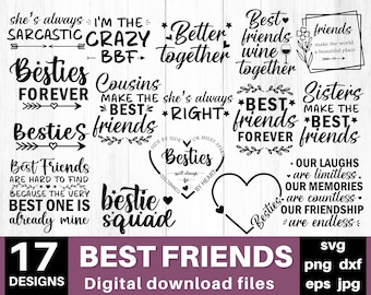 親友 SVG、友情 SVG、親友 SVG、友達 SVG、Bff SVG、Cricut 用 SVG ファイル、親友 SVG、親友 PNG、親友 SVG