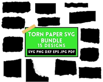 Torn Paper Svg Bundle, Torn Paper Png,Torn Paper Template,Vector Clipart Set,Torn Paper Svg,Svg Files For Cricut,Silhouette,Instant Download