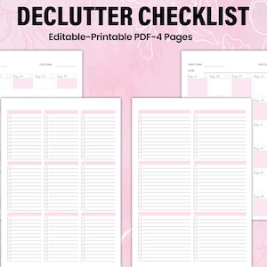 Declutter Planner, declutter checklist, cleaning schedule, cleaning checklist, declutter challenge, 30 day declutter challenge, Declutter