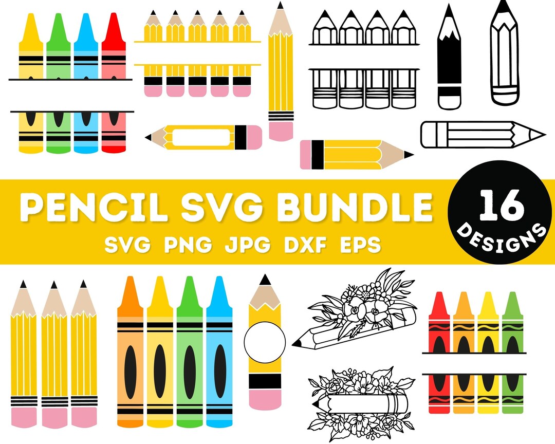 Pencil Svg, Back to School Svg, Pencil Png, Pencil Cut File, Teacher ...