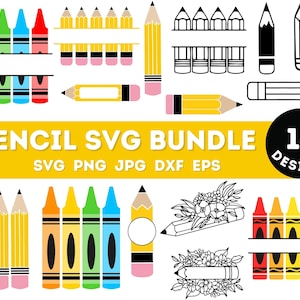 Pencil Svg, Back To School Svg, Pencil Png, Pencil Cut File, Teacher Gift Svg, Pencil Clipart, Pencil Clip Ar, Pencil Name Frame