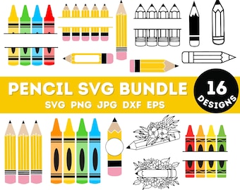 Pencil Svg, Back To School Svg, Pencil Png, Pencil Cut File, Teacher Gift Svg, Pencil Clipart, Pencil Clip Ar, Pencil Name Frame