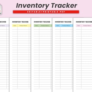 Editable Inventory log, Inventory Tracker, Product inventory, Inventory Management, Inventory Template, Inventory sheet, Product Inventory