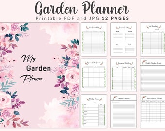 Garden Planner Printable, Garden Planner, Plant Planner, Garden Journal, Garden Organizer, Plants Records, Gardening Logbook