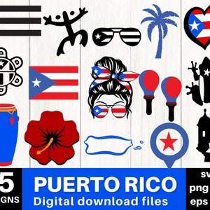 15 Designs Puerto Rico Svg Bundle, Puerto Rico Png, Puerto Rico Flag Svg, Svg Files For Cricut, Puerto Rico Shirt, Instant Download