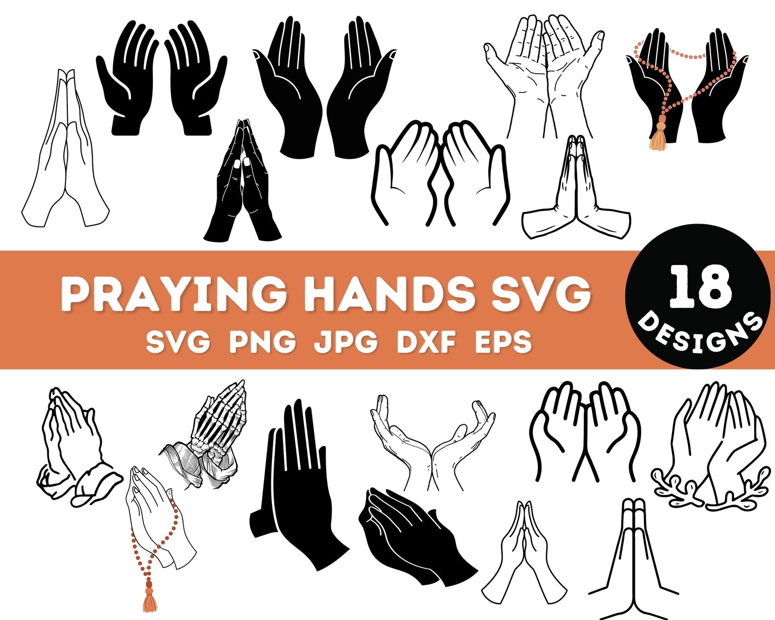 Praying Hands Svg Christian Svg Prayer Svg Praying Hands Etsy