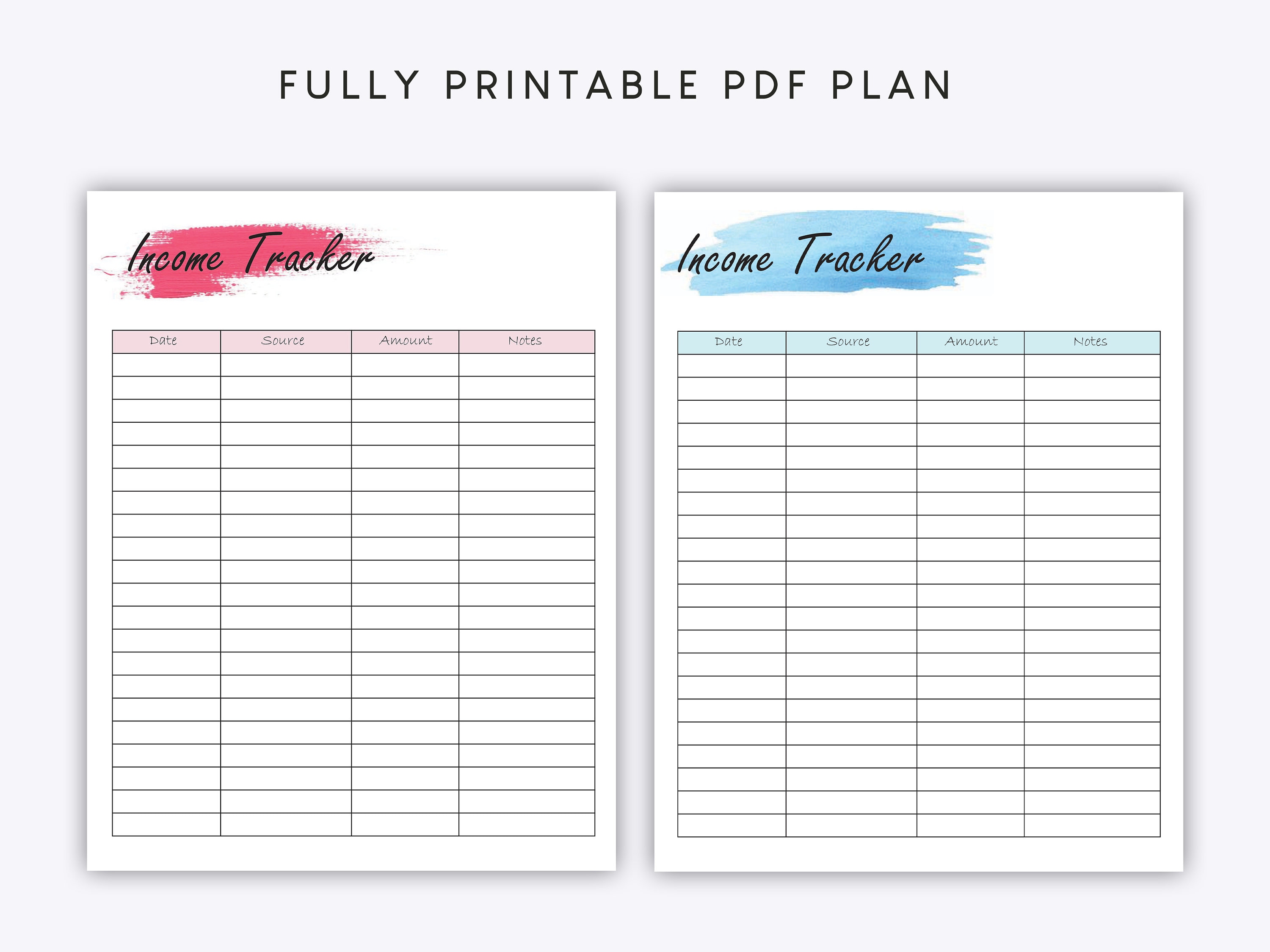 Income Tracker Printable, Monthly Income Tracker, Income and Expense Tracker Printable, Budget ...