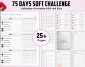 Editable 75 SOFT Challenge, Printable 75 SOFT Challenge, 75soft Editable, 75 Soft, Easier 75, Easy , Meal Planner, Reading list, Digital