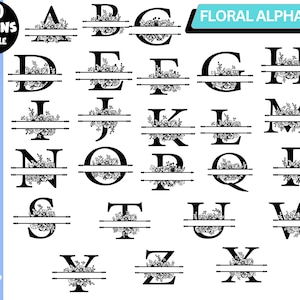 花柄アルファベット SVG、花柄アルファベット SVG、アルファベット SVG、花柄モノグラム SVG、モノグラム SVG、花柄文字 SVG、花柄文字 SVG、シルエット