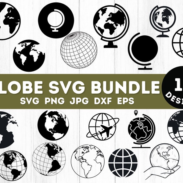 Globe Svg, Earth Svg, Snow Globe Svg, World Svg, Planet Svg, World Globe Svg, World Map Svg